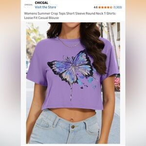 CHICGAL Butterfly Crop Top XL